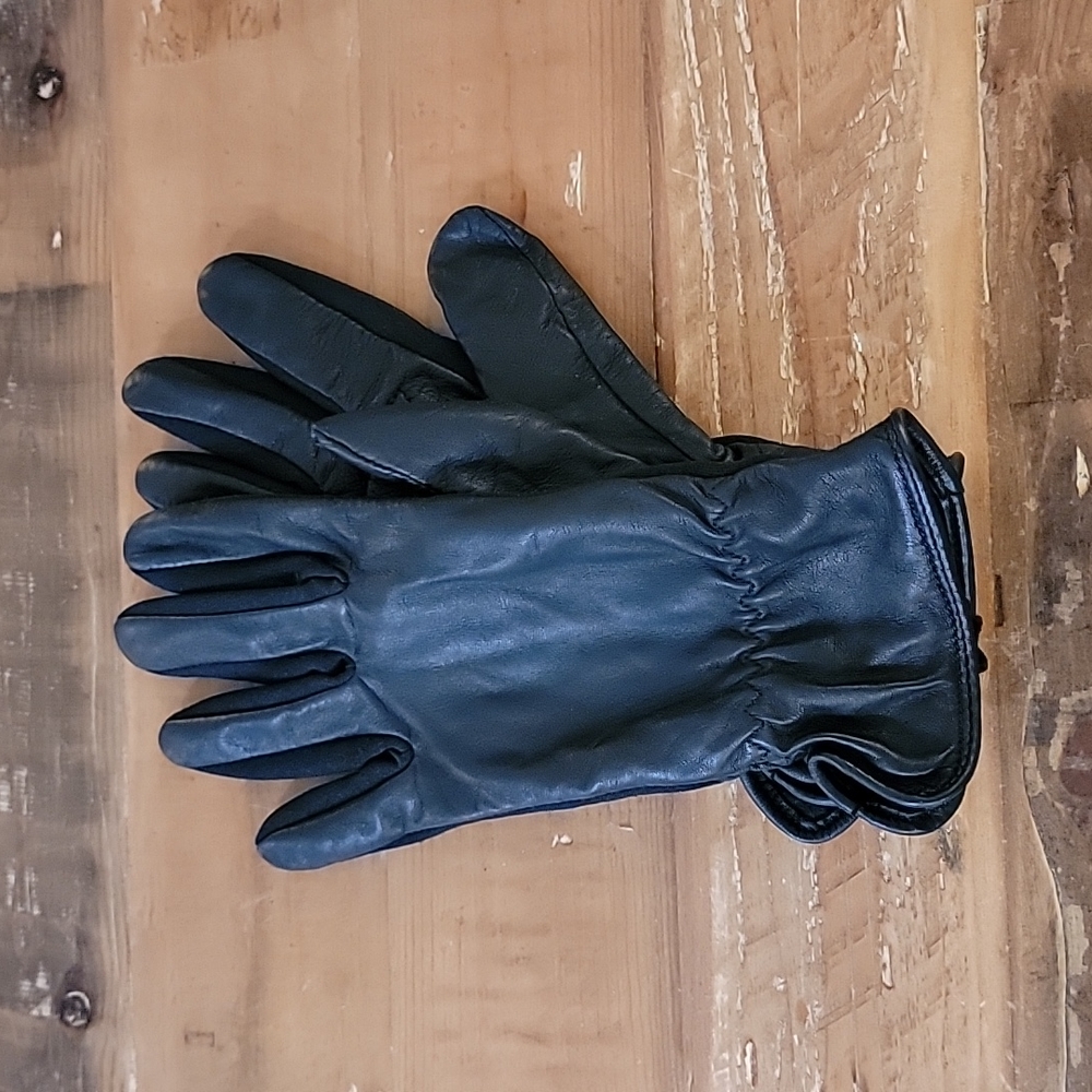 EUC Black Leather Gloves- Size L